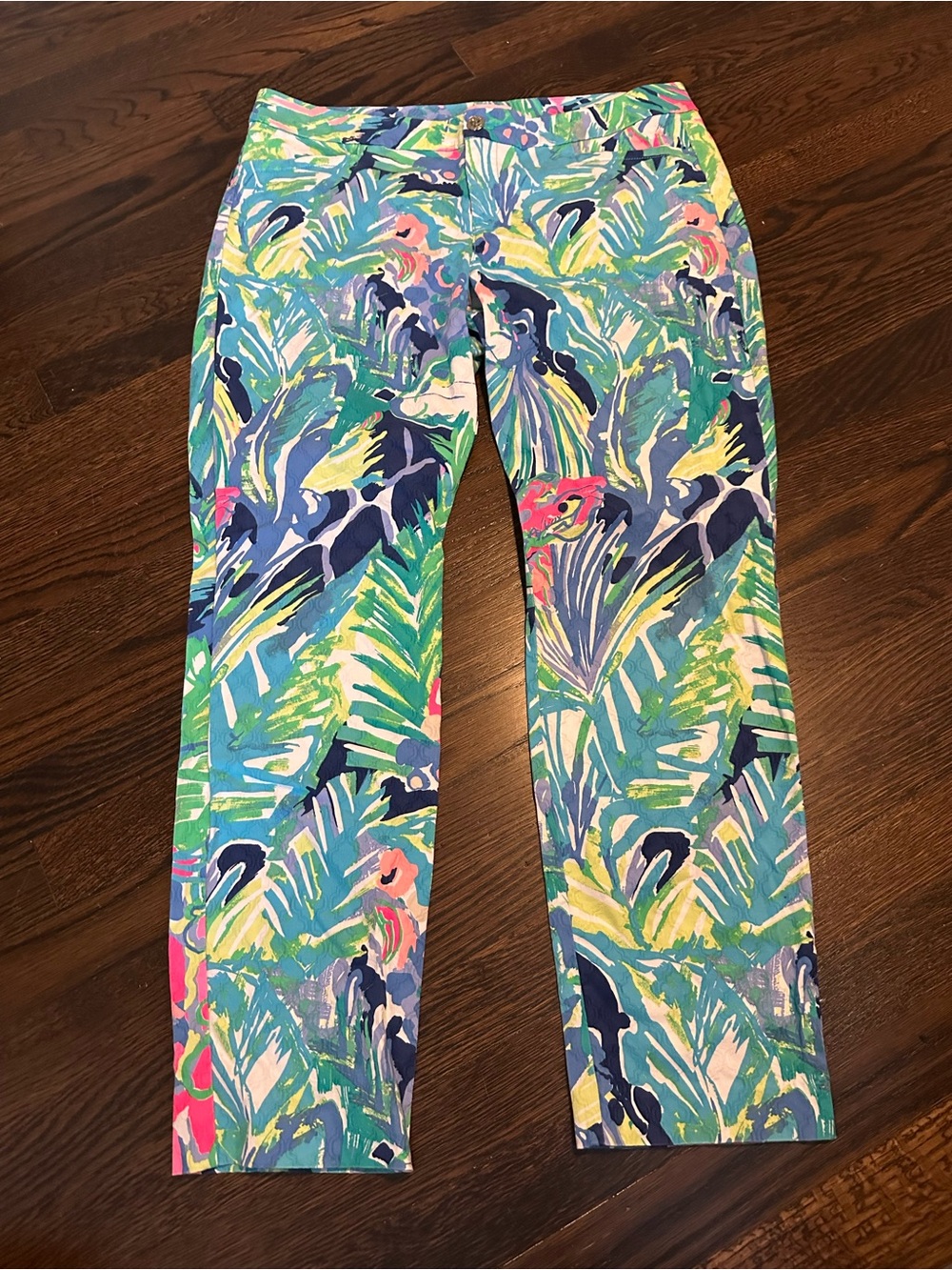 Lilly Pulitzer Tropical Multi Purrfect. Style #12816 Kelly Skinny Ankle Pant